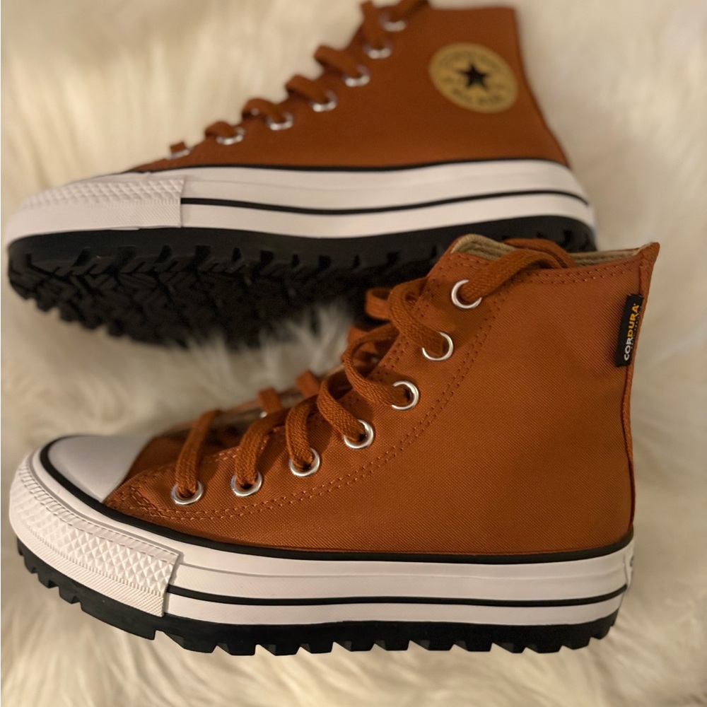 Converse High-Top Sneakers in Brown and Black